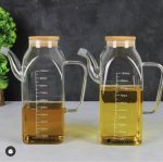 بطری روغن مربعی درب بامبو - Image 2