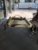 سینی استیل طلایی پایه دار - Image 2