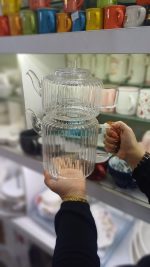کتری قوری پیرکس راه راه شفاف برند ناتالی - Image 2