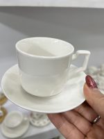 فنجان نعلبکی قهوه خوری سفید - Image 4