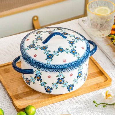 ظرف سوپ خوری گل آبی