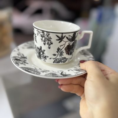 فنجان نعلبکی لته خوری مشکی